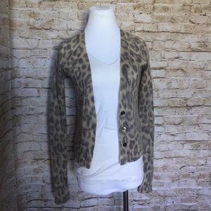 Banana Republic leopard cardigan HTF Mad Men coll